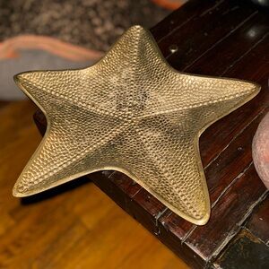 Golden Starfish Decorative Metal Tray